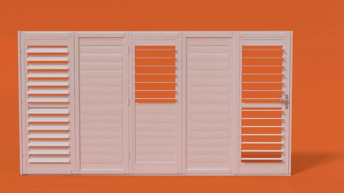 Bi-fold shutter security door 3D model_0