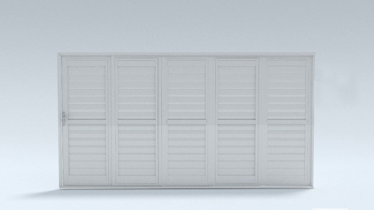 Bi-fold shutter security door 3D model_16