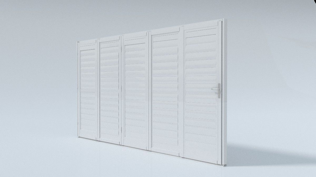 Bi-fold shutter security door 3D model_11