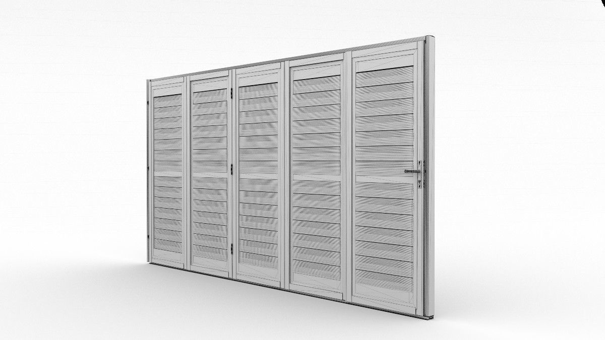 Bi-fold shutter security door 3D model_12