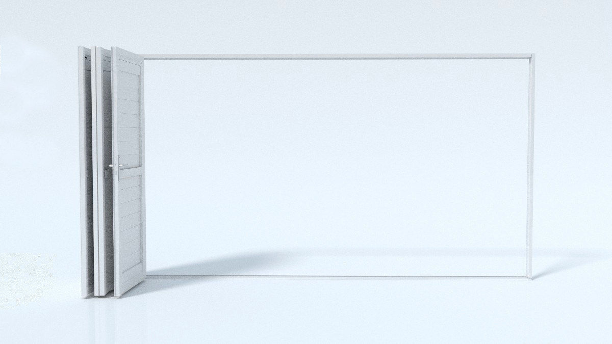 Bi-fold shutter security door 3D model_9