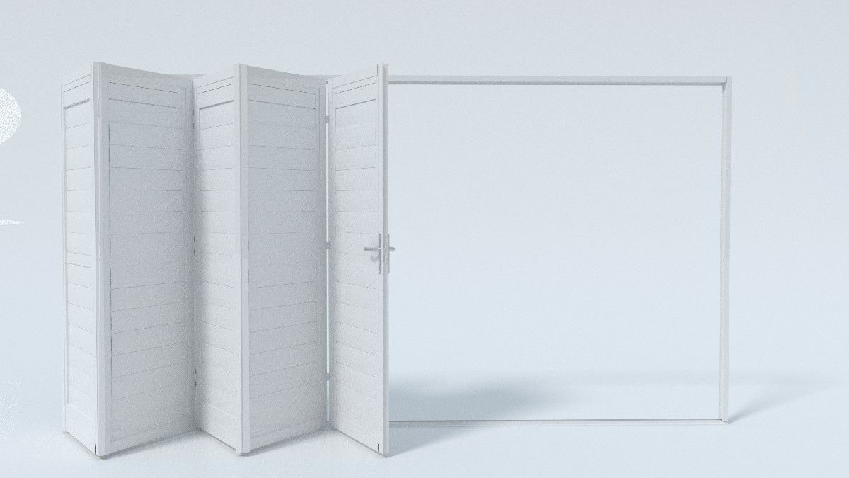 Bi-fold shutter security door 3D model_5