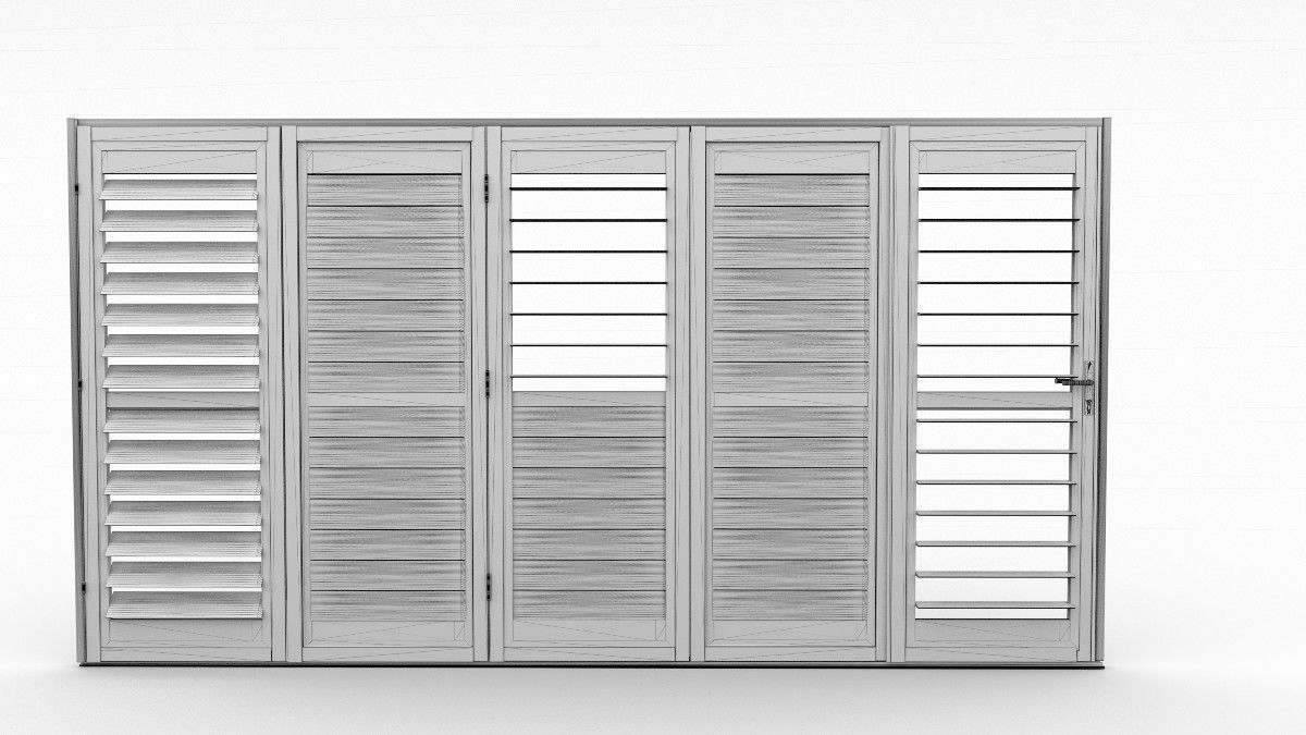 Bi-fold shutter security door 3D model_2
