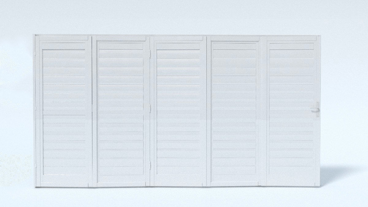 Bi-fold shutter security door 3D model_3