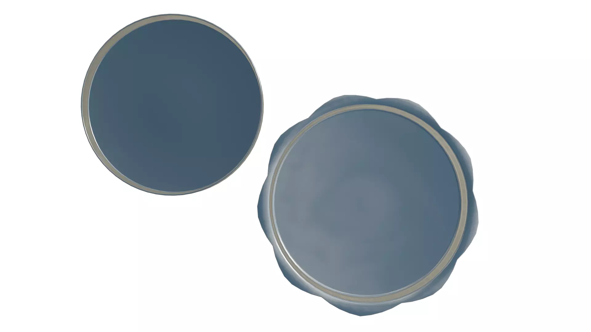plates two round glass trays Free low-poly 3D model