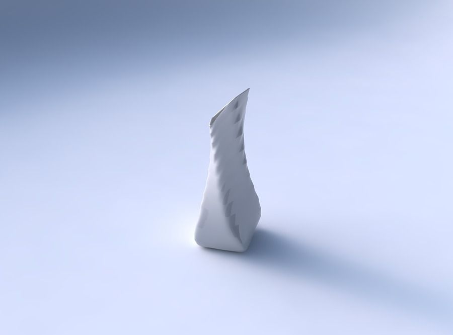 Vase twisted squeezed and bent quadratic with curved horizont... 3D print model_3