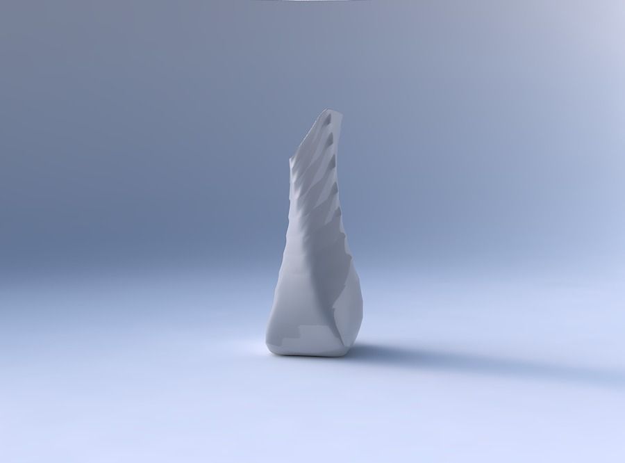Vase twisted squeezed and bent quadratic with curved horizont... 3D print model_4
