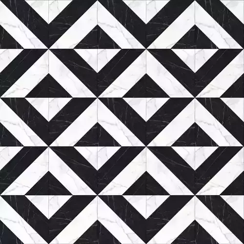 Flooring Pattern in Black and white Marble