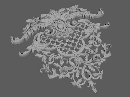 Central decor ornament for furniture 3D model_1