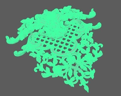 Central decor ornament for furniture 3D model_2