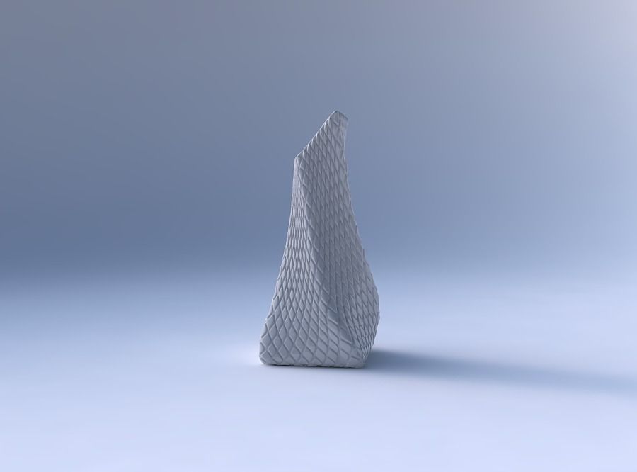 Vase twisted squeezed and bent quadratic with diagonal grid b... 3D print model_4