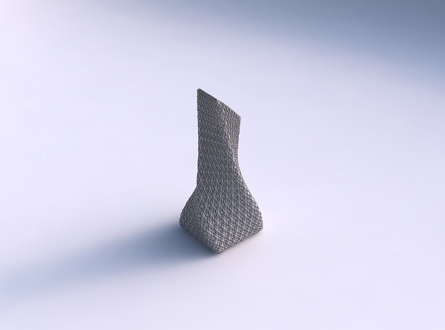 Vase twisted squeezed and bent quadratic with diagonal grid b... 3D print model_5