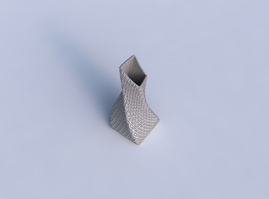 Vase twisted squeezed and bent quadratic with diagonal grid b... 3D print model_6