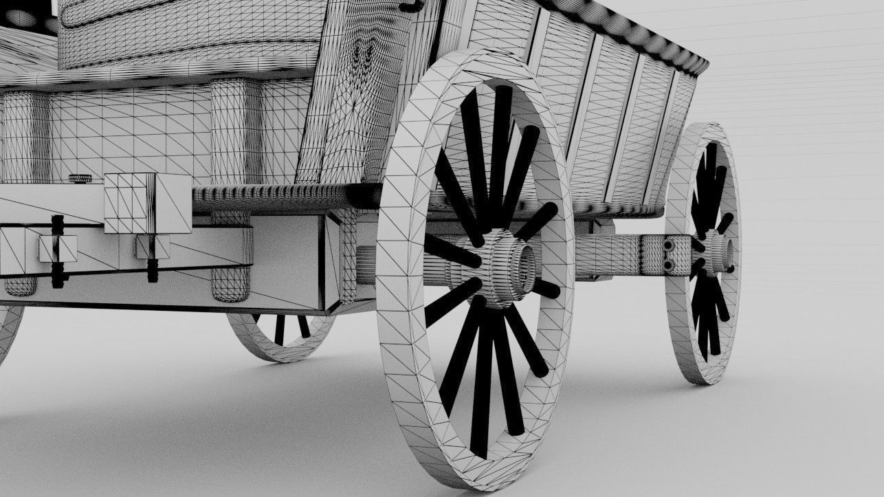 Wooden Wagon 3D model_15
