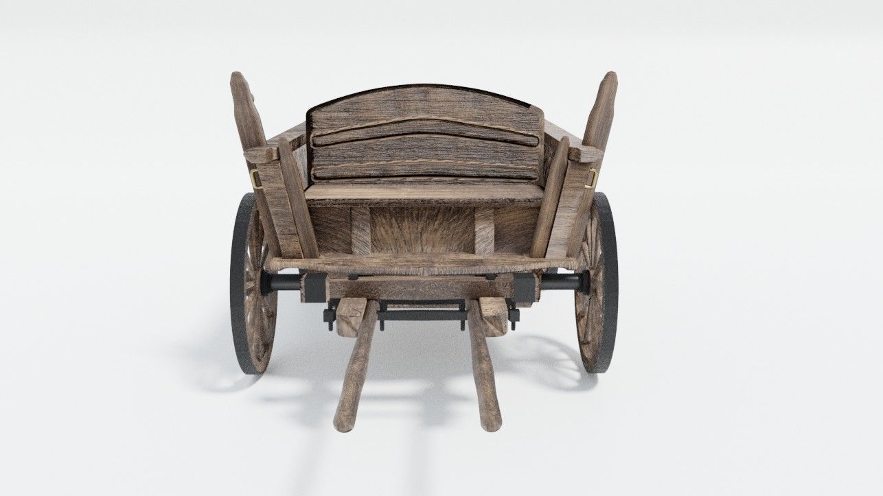 Wooden Wagon 3D model_4