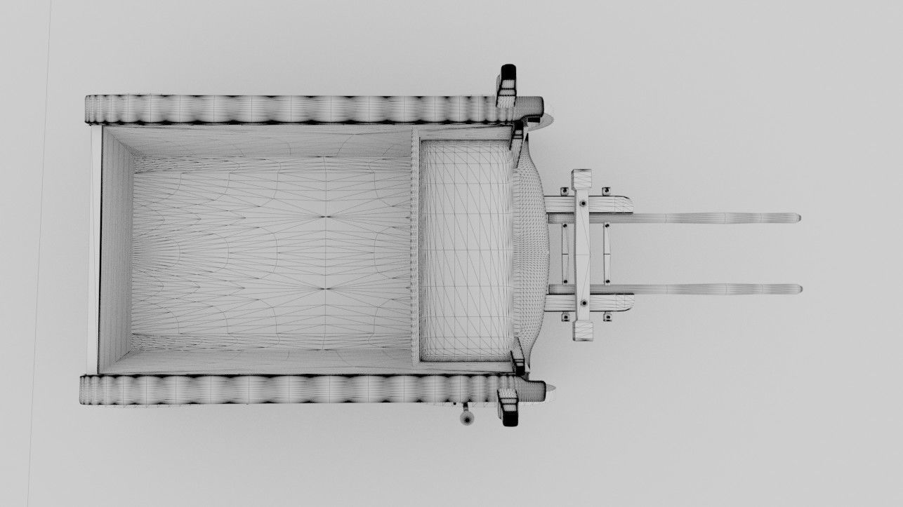 Wooden Wagon 3D model_13