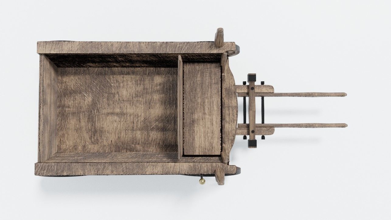 Wooden Wagon 3D model_12