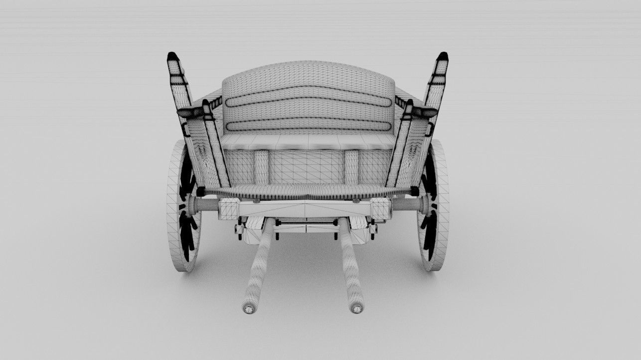 Wooden Wagon 3D model_5