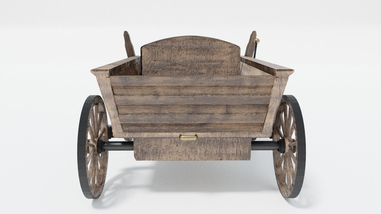 Wooden Wagon 3D model_10