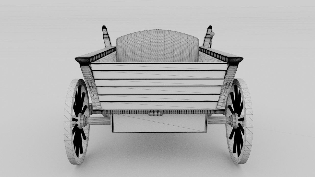 Wooden Wagon 3D model_11