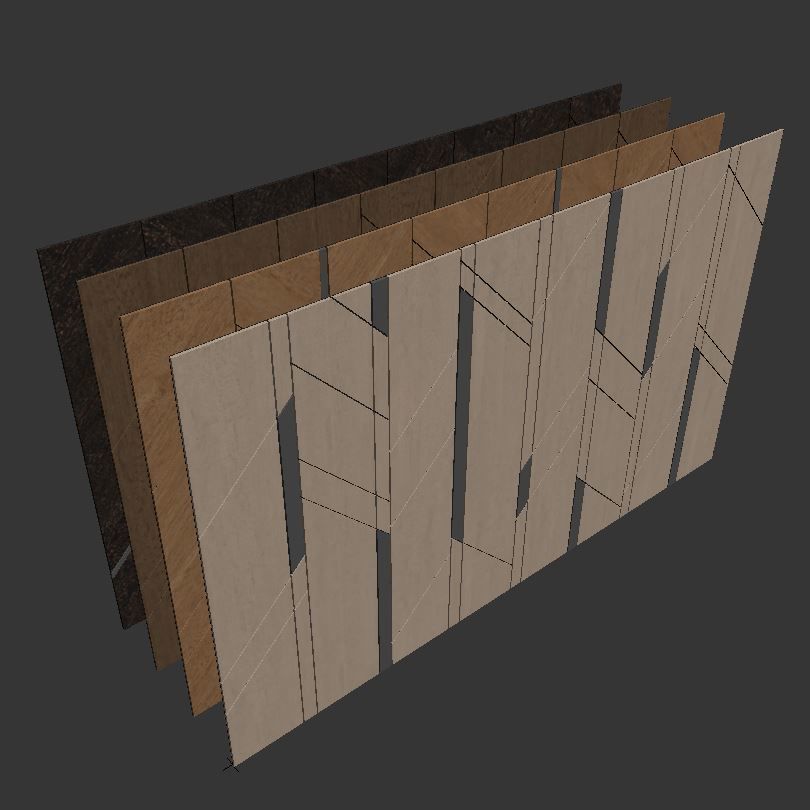 Decorative wall panel set 11 3D model_5