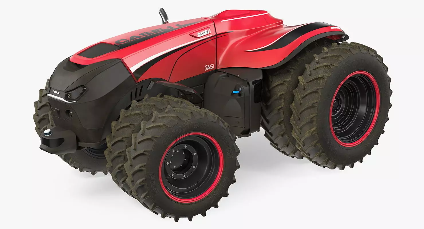 Case IH Self-Driving Drone Tractor Dusty Rigged 3D model