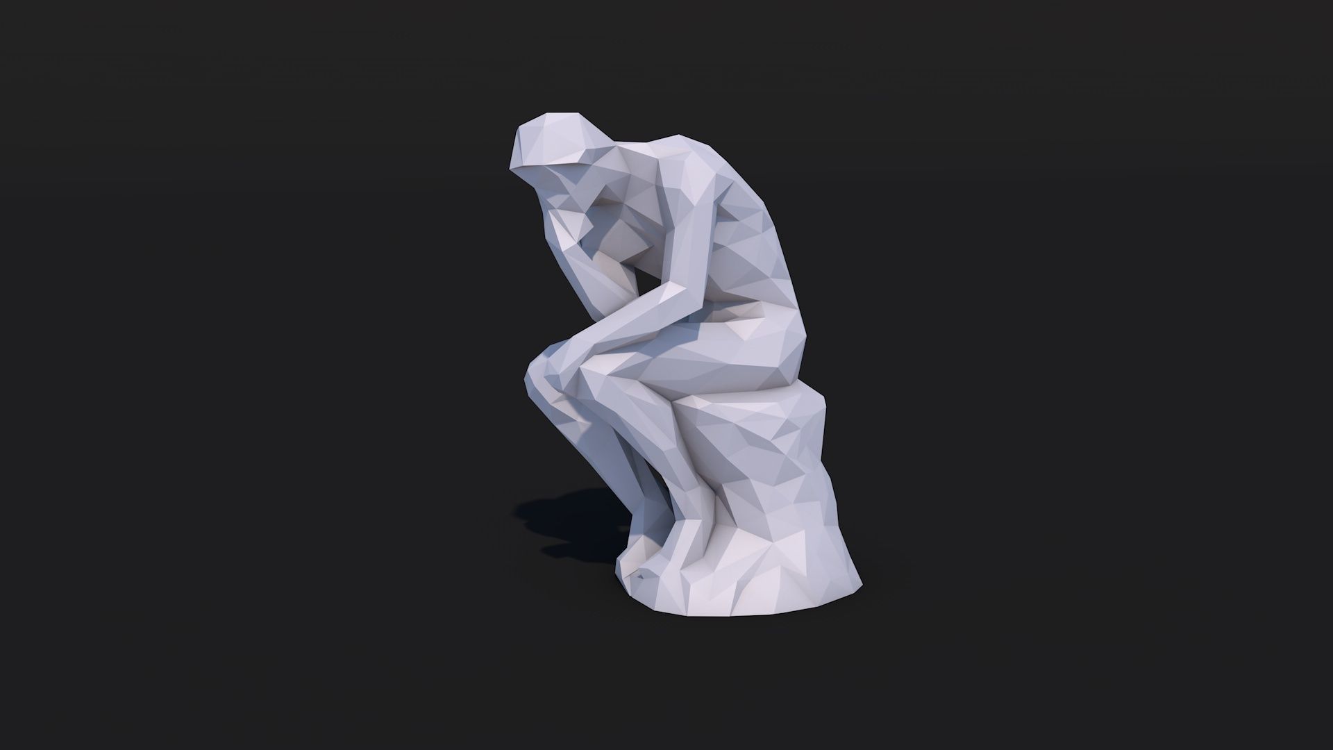 12 Famous Sculptures Landmark in the World Low Poly Low-poly 3D model_1