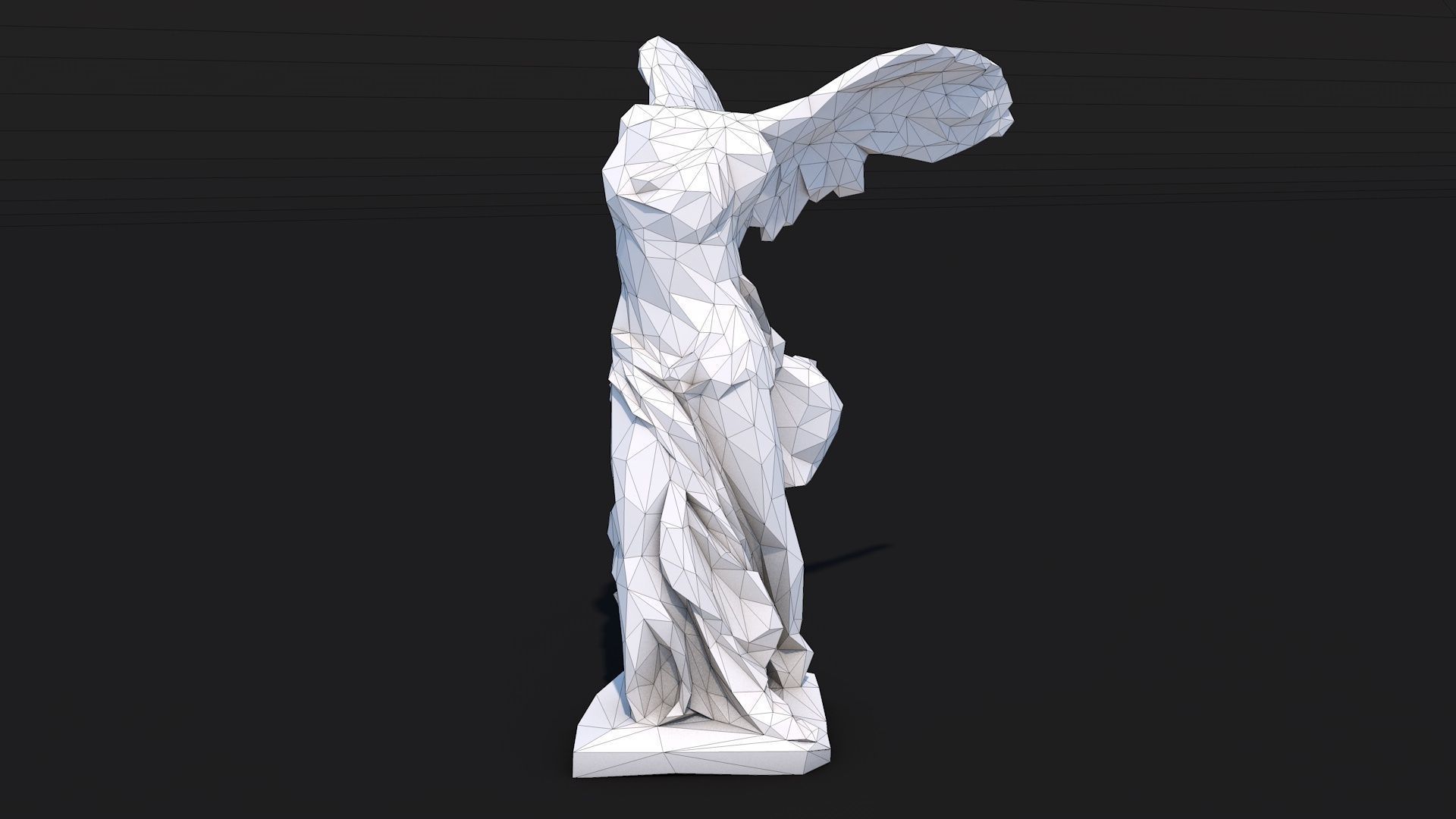 12 Famous Sculptures Landmark in the World Low Poly Low-poly 3D model_20