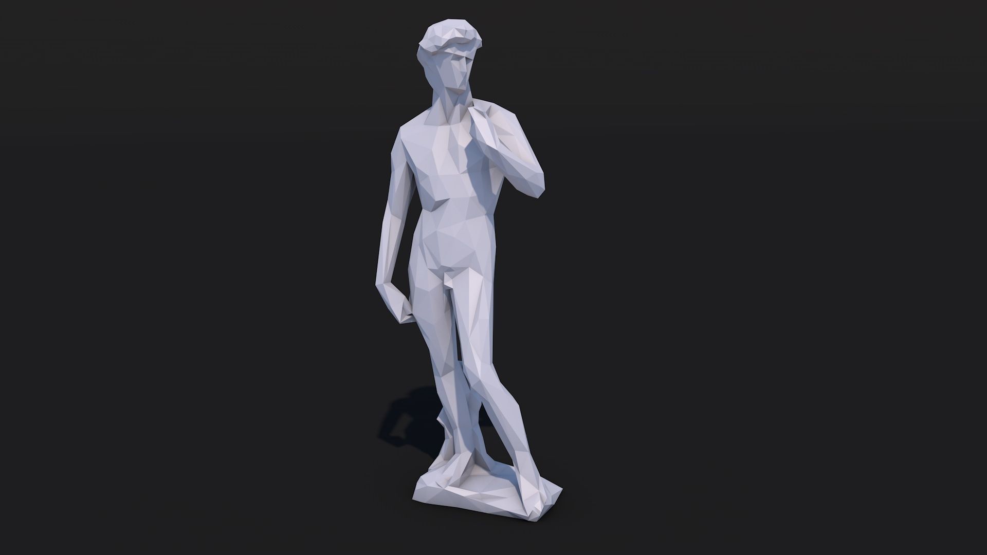 12 Famous Sculptures Landmark in the World Low Poly Low-poly 3D model_7