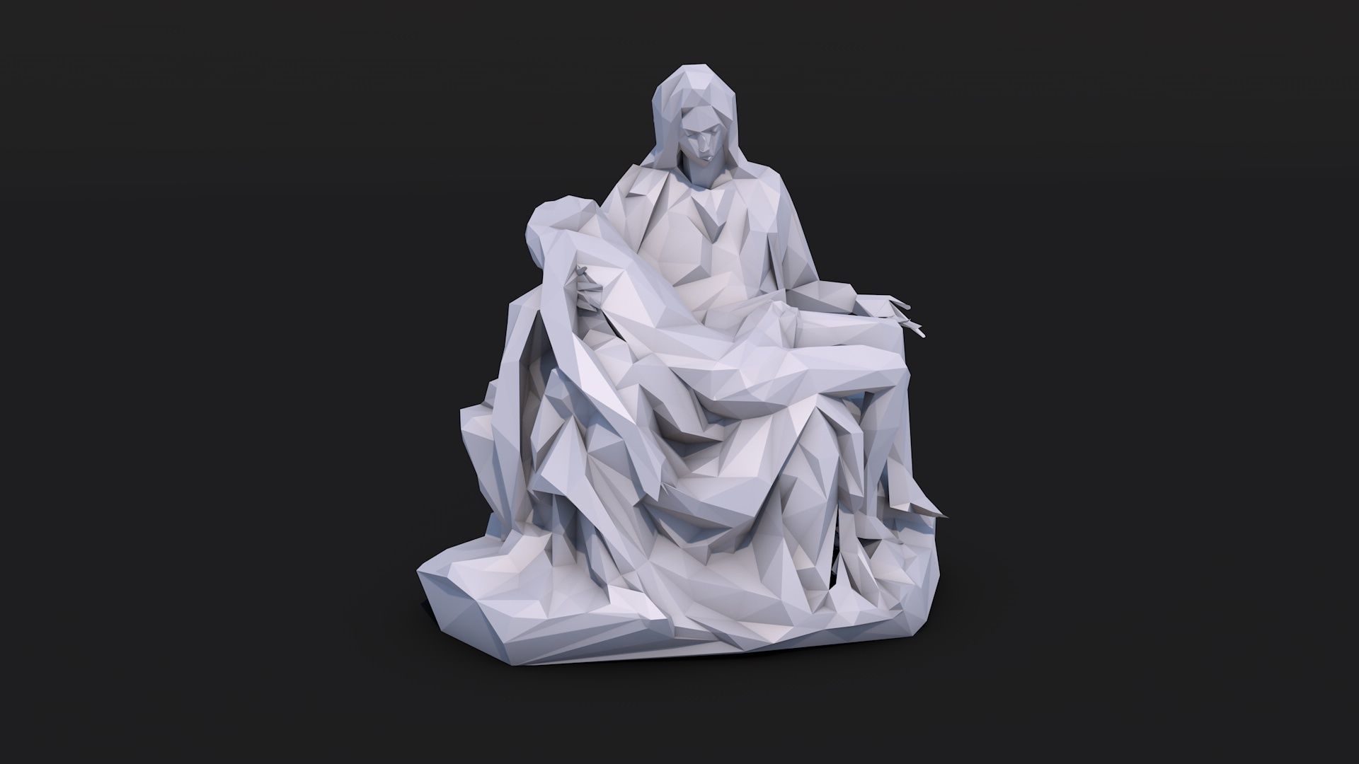 12 Famous Sculptures Landmark in the World Low Poly Low-poly 3D model_23