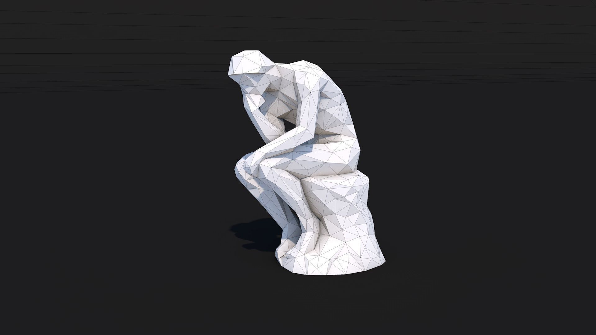 12 Famous Sculptures Landmark in the World Low Poly Low-poly 3D model_2