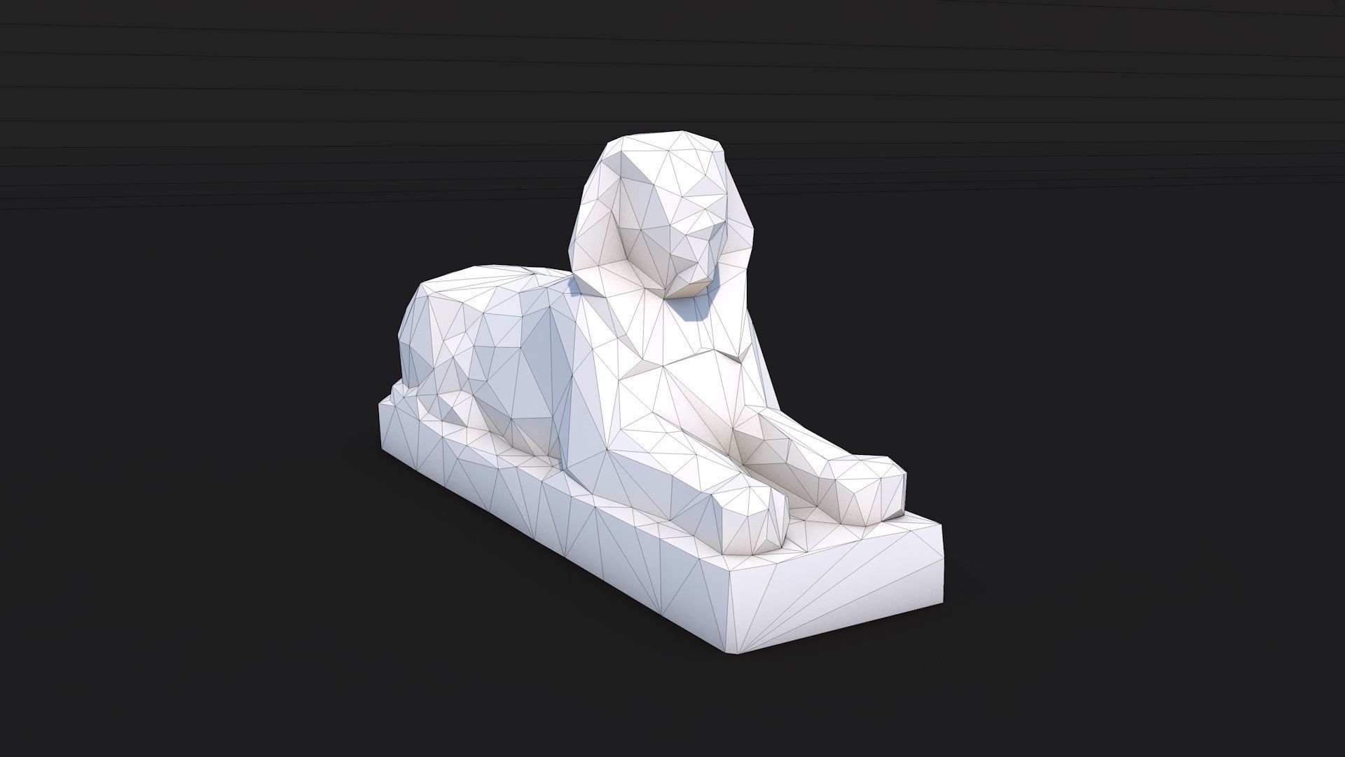 12 Famous Sculptures Landmark in the World Low Poly Low-poly 3D model_22