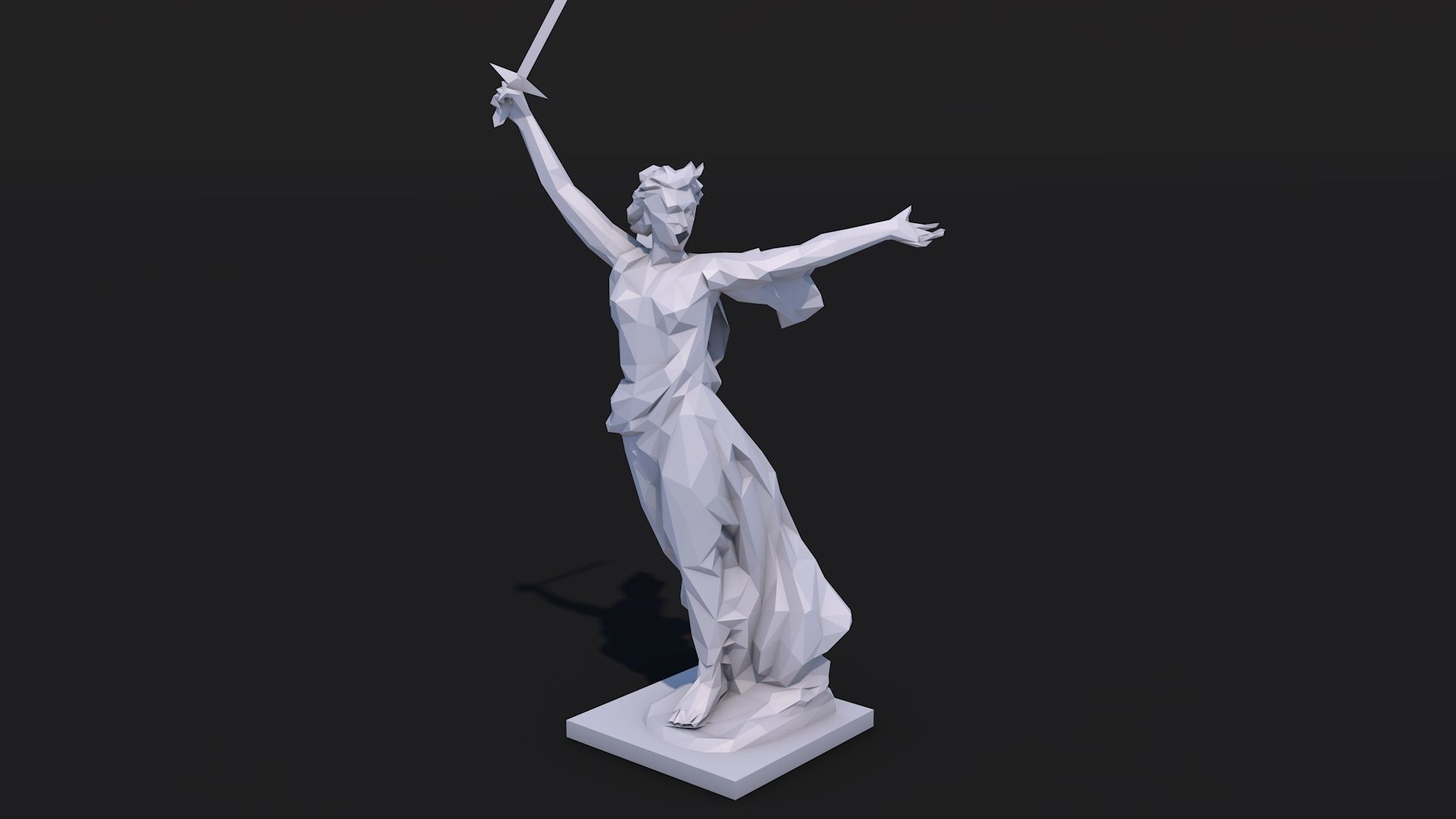 12 Famous Sculptures Landmark in the World Low Poly Low-poly 3D model_13