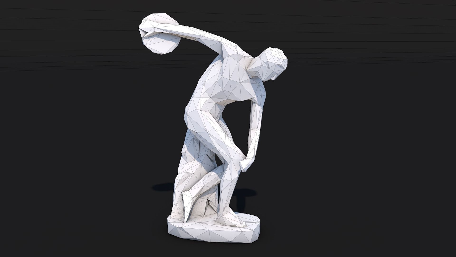 12 Famous Sculptures Landmark in the World Low Poly Low-poly 3D model_6