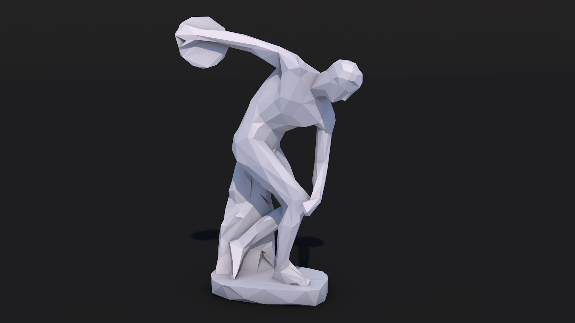 12 Famous Sculptures Landmark in the World Low Poly Low-poly 3D model_5