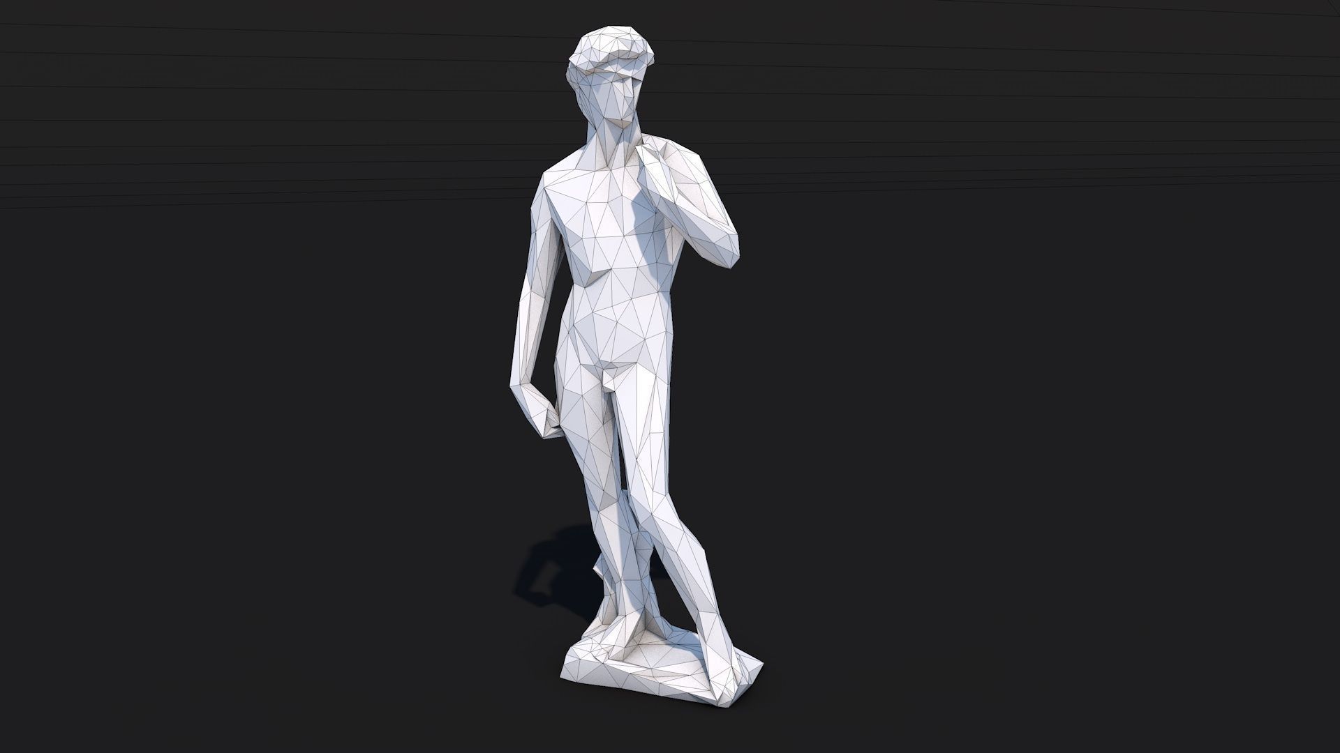 12 Famous Sculptures Landmark in the World Low Poly Low-poly 3D model_8
