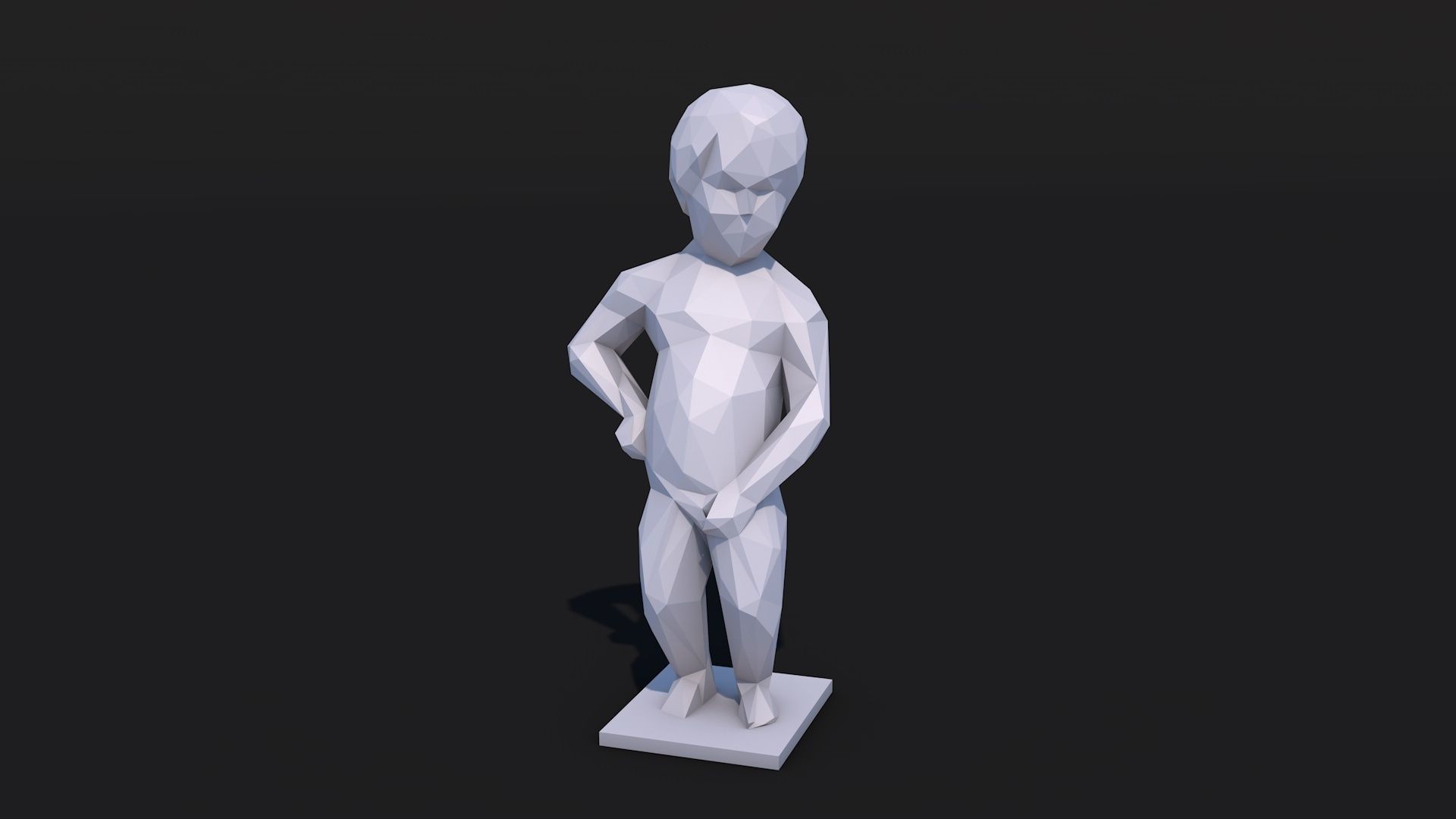 12 Famous Sculptures Landmark in the World Low Poly Low-poly 3D model_15