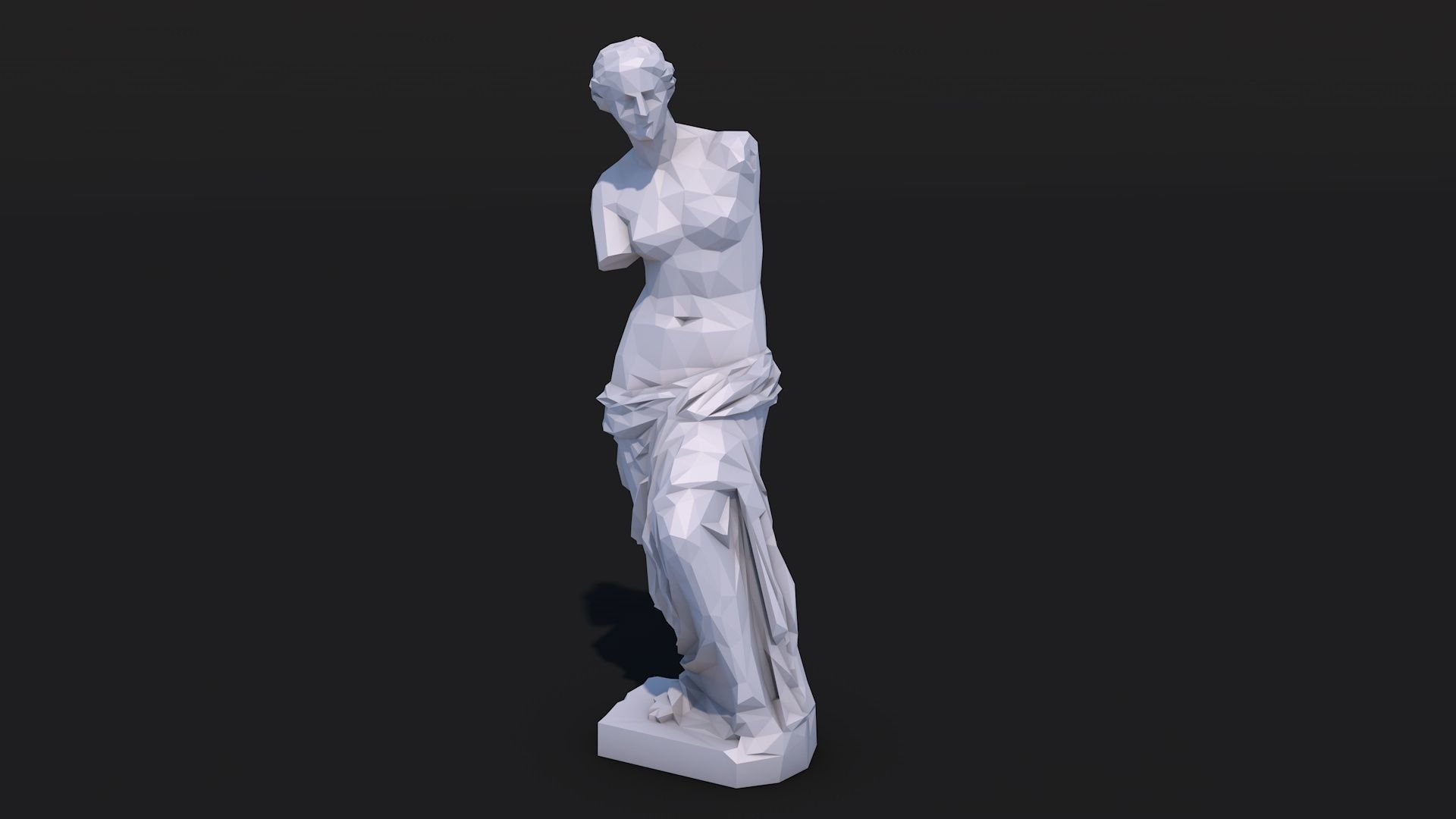 12 Famous Sculptures Landmark in the World Low Poly Low-poly 3D model_9
