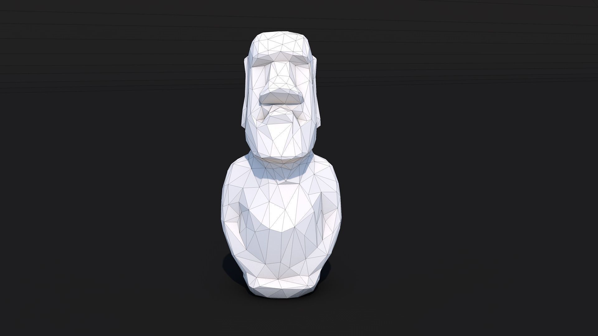 12 Famous Sculptures Landmark in the World Low Poly Low-poly 3D model_12