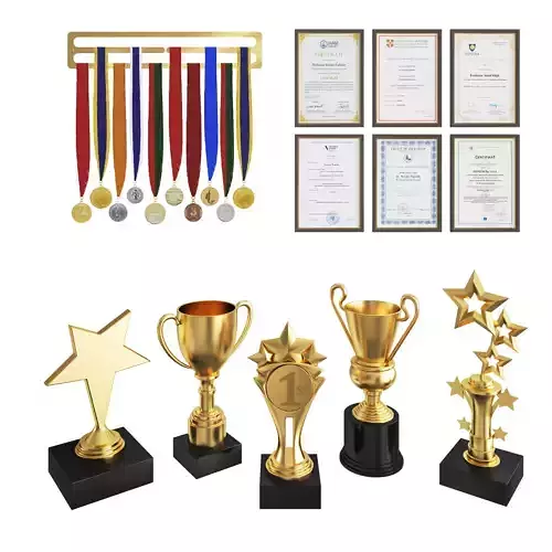 Awards set trophies and medals