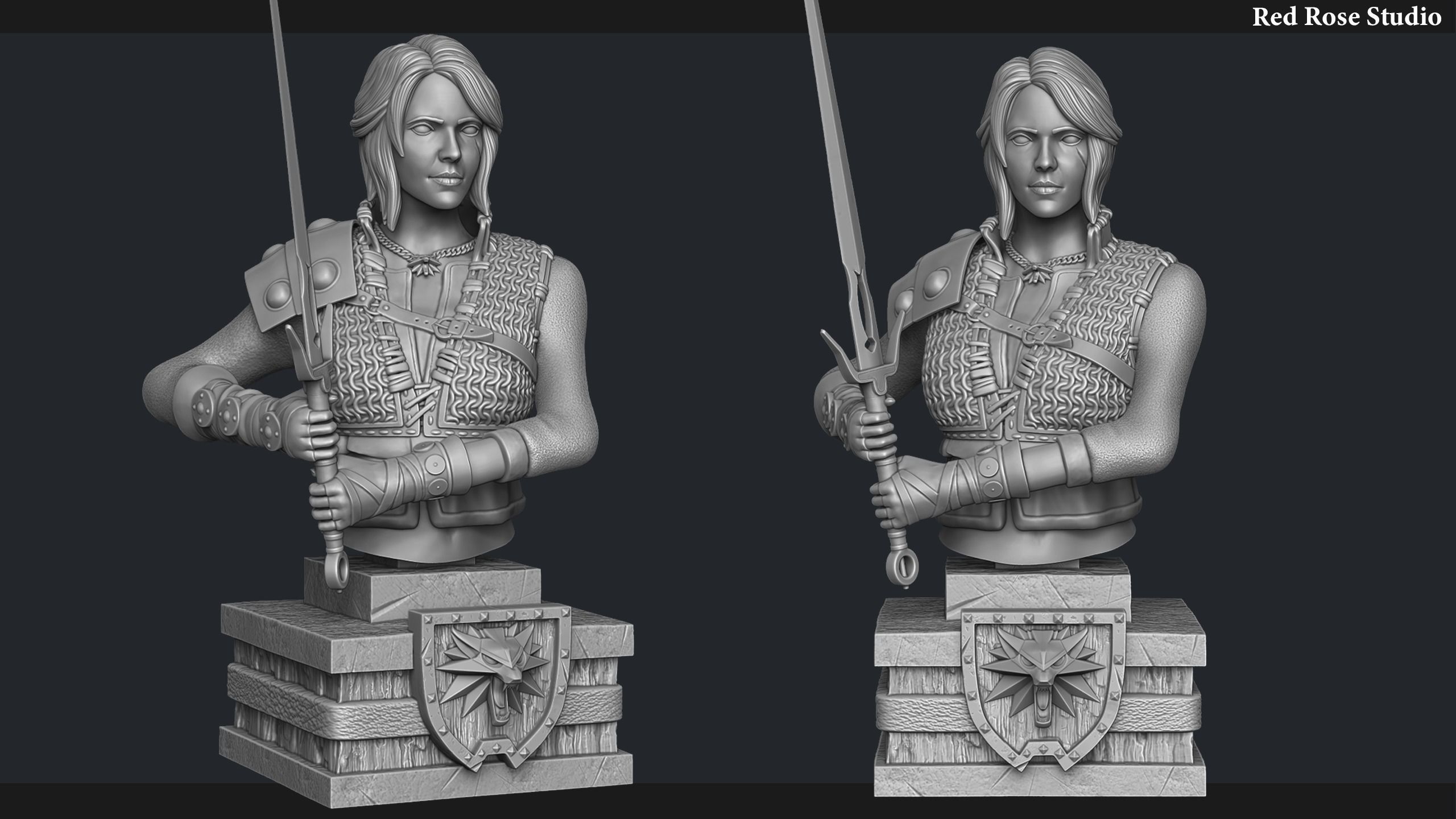 Witcher Ciri Bust 3D print model_25