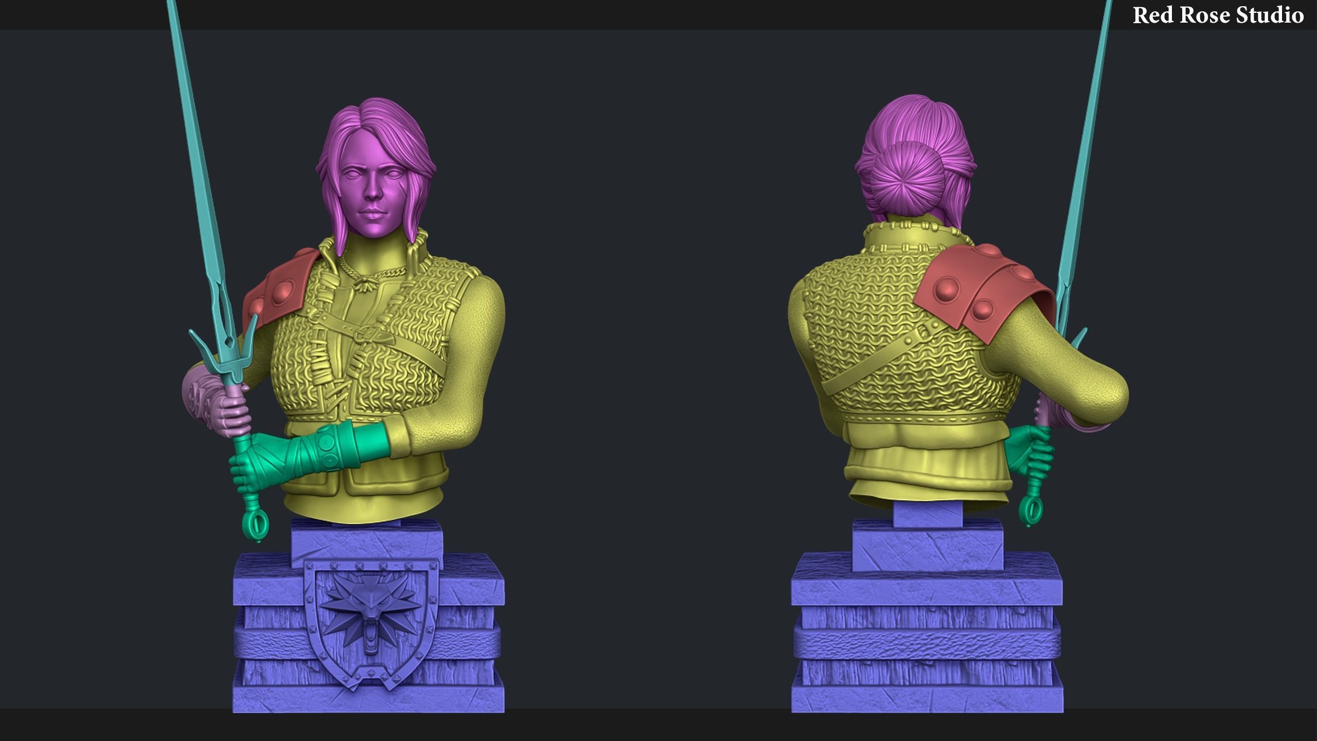 Witcher Ciri Bust 3D print model_6