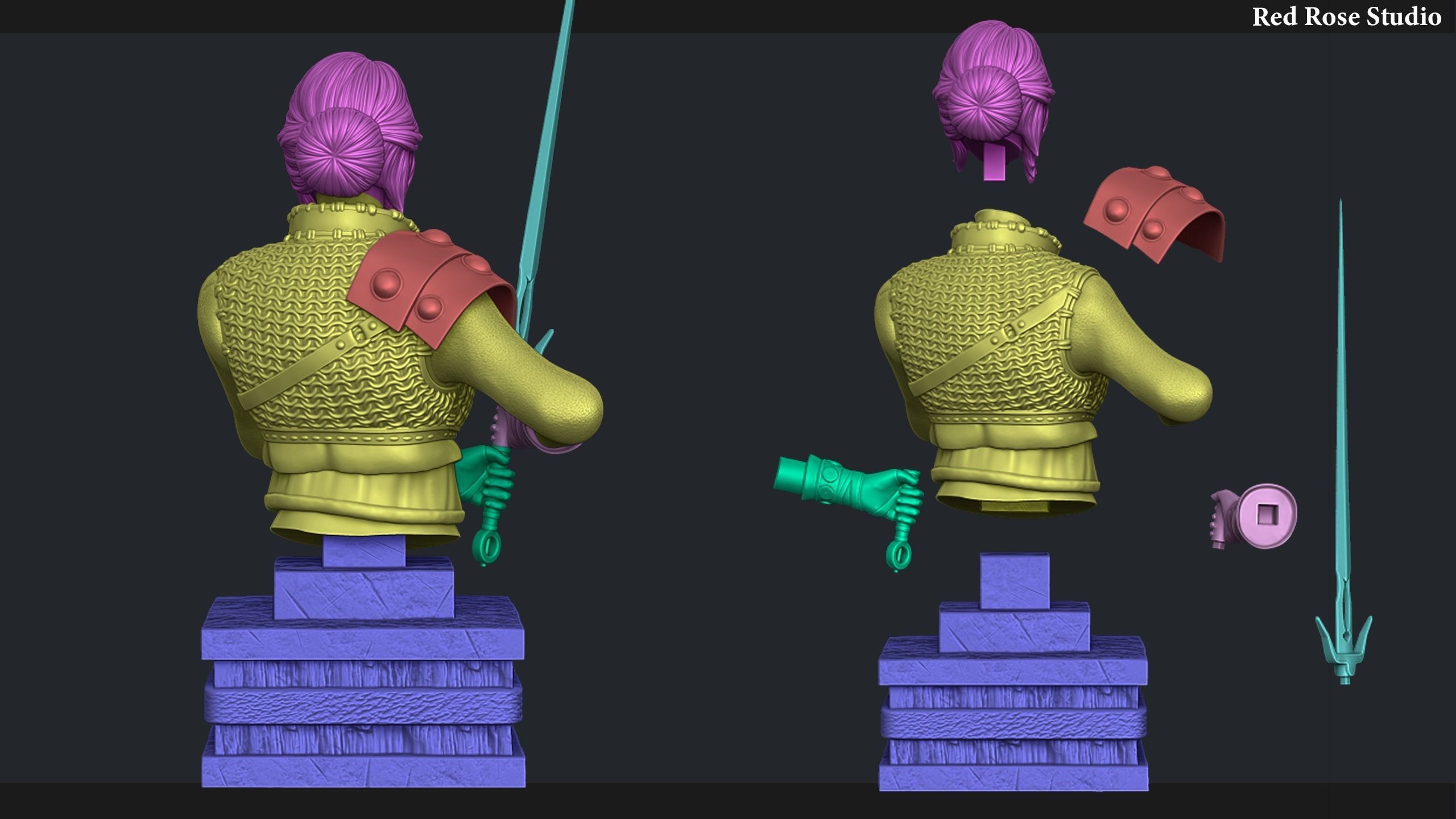 Witcher Ciri Bust 3D print model_8