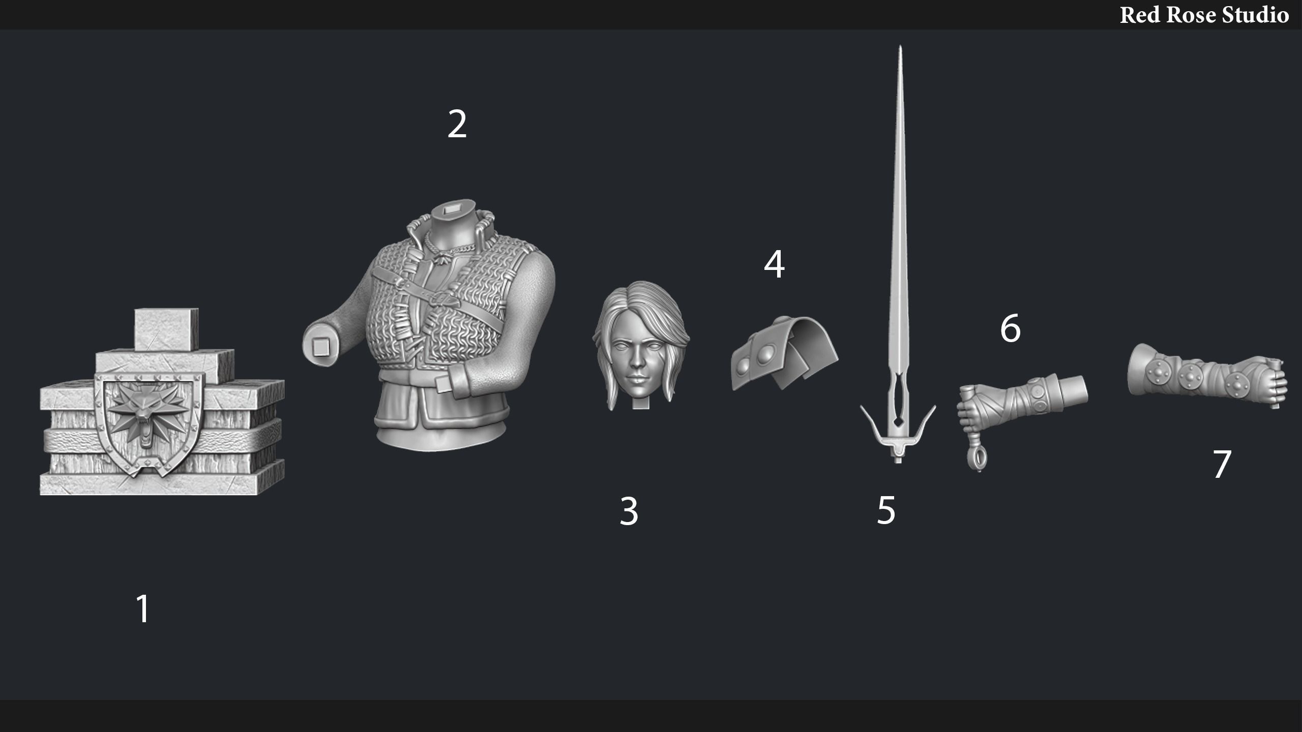 Witcher Ciri Bust 3D print model_9