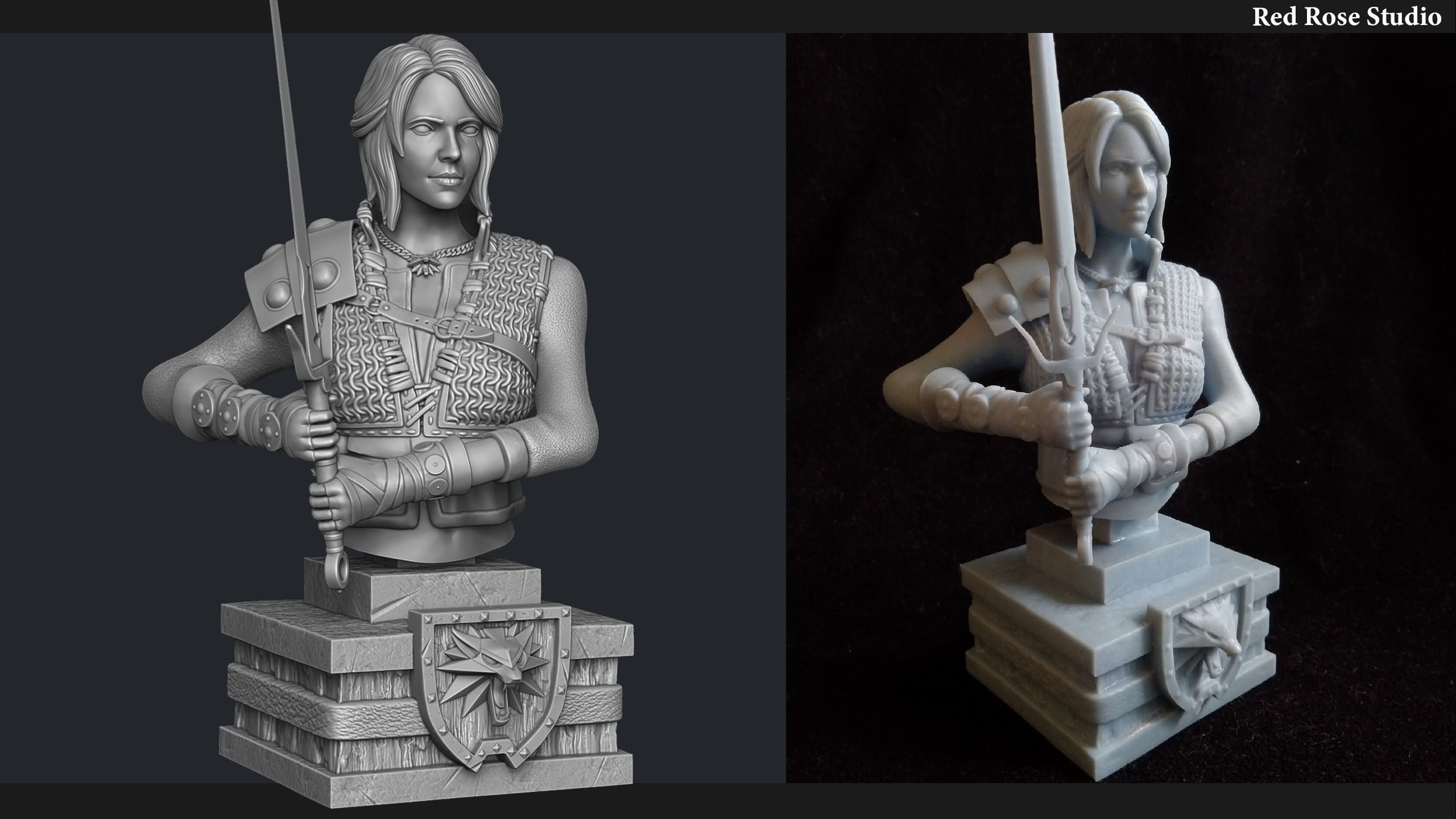 Witcher Ciri Bust 3D print model_10