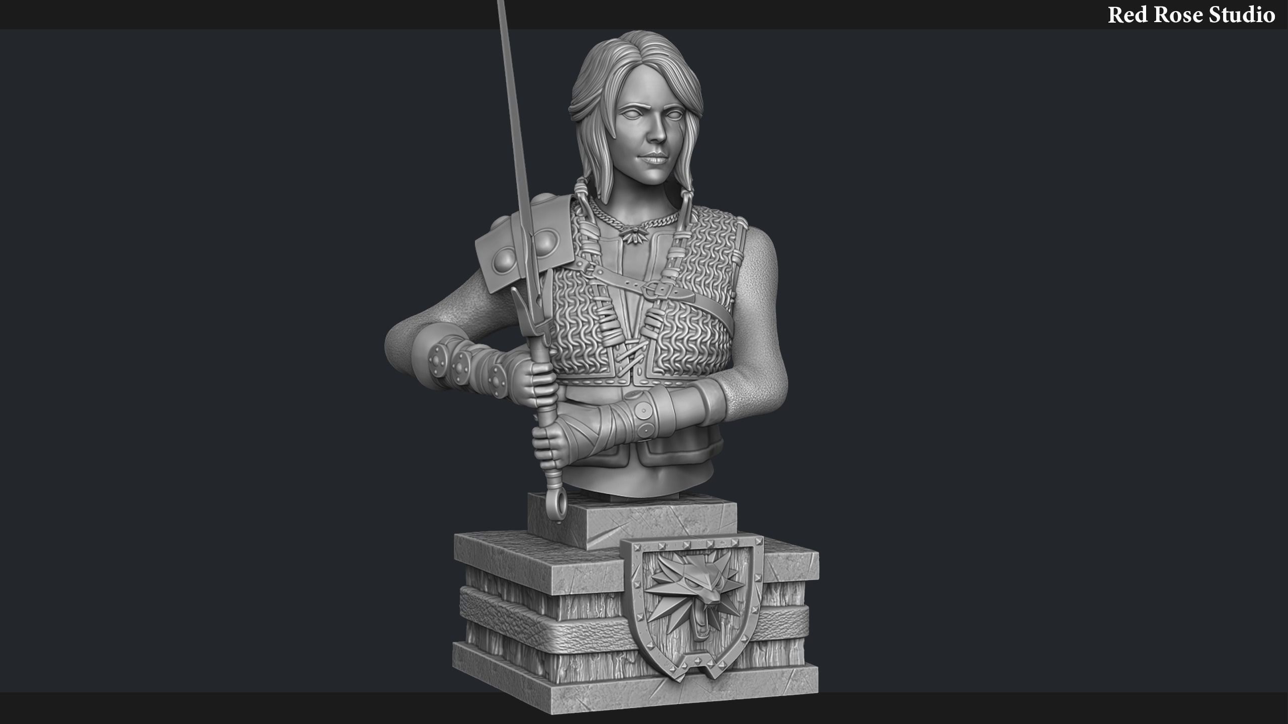 Witcher Ciri Bust 3D print model_26