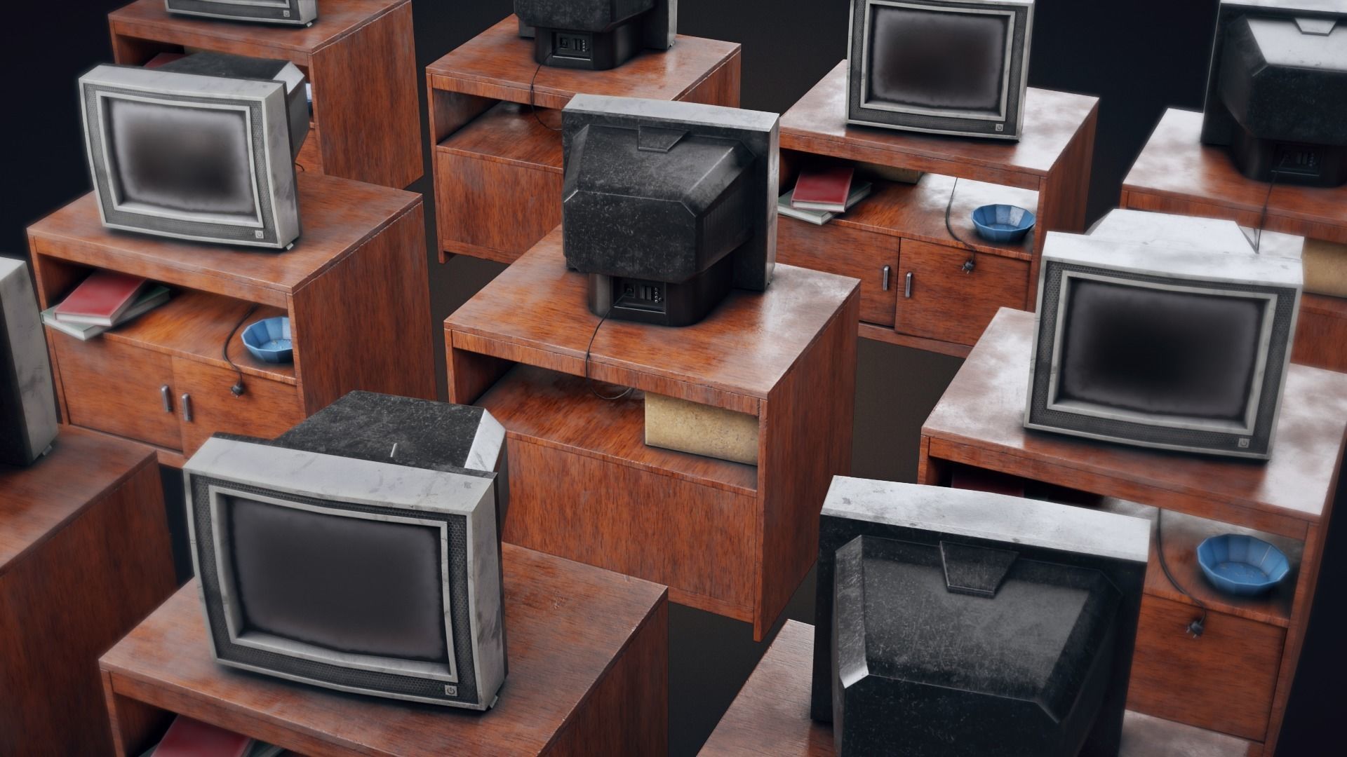 Old TV Low-poly 3D model_14