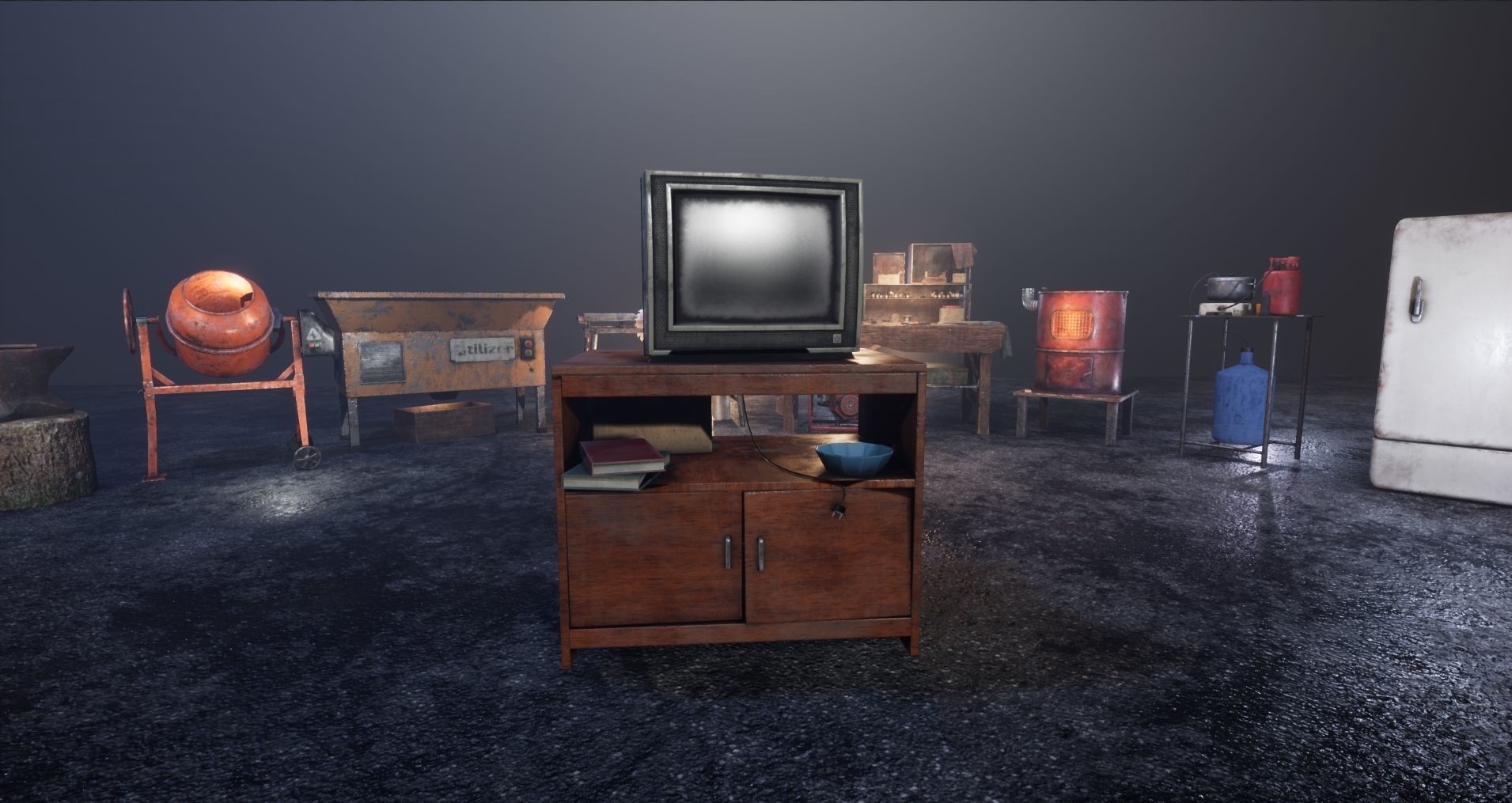 Old TV Low-poly 3D model_12