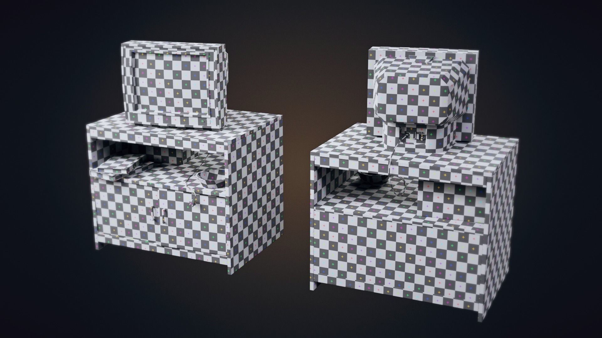 Old TV Low-poly 3D model_16