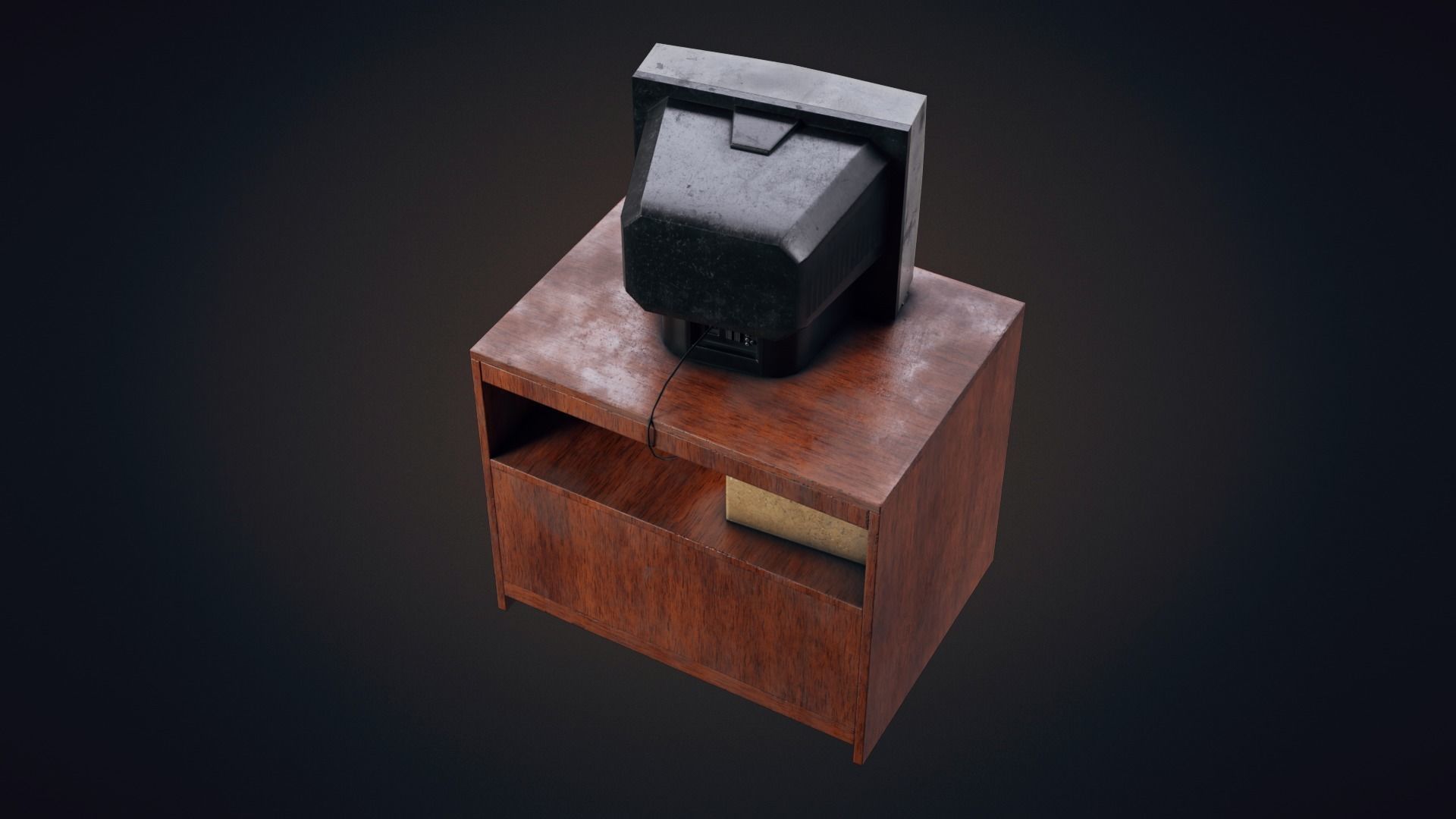 Old TV Low-poly 3D model_6